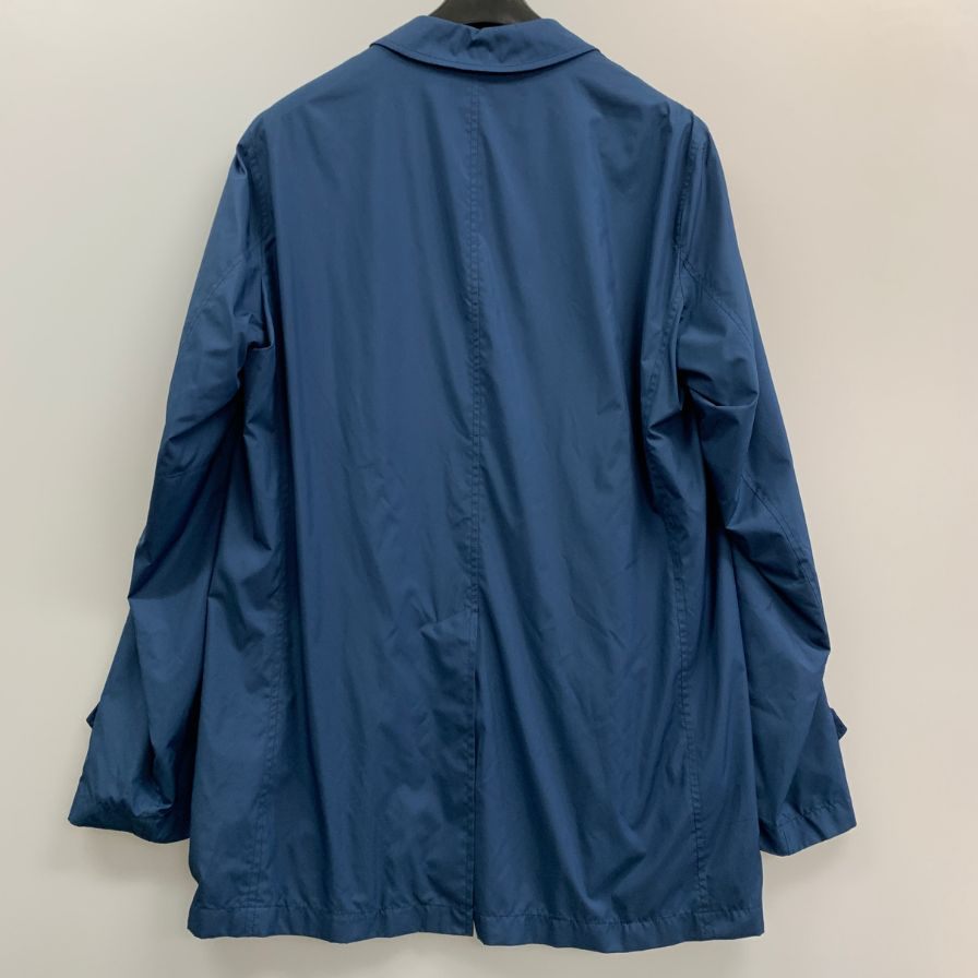 極美品◆ヘルノ フライトシリーズ ステンカラーコート ブルー メンズ サイズ50 HERNO 【AFB35】