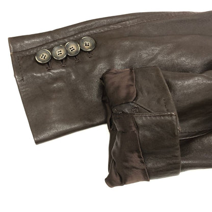 中古■エンメティ レザージャケット ダブル ブラウン メンズ サイズ44 EMMETI 【AFG1】