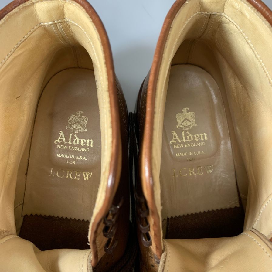 オールデン ジェイクルー別注 44690HC ウイングチップブーツ クロムエクセルレザー メンズ ベージュ サイズUS8.5D alden ブーツ 約26.5cm【LA】【中古】