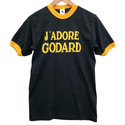 新品同様◆ゴダード  Tシャツ  半袖 プリント メンズ ブラック イエロー サイズS  godard 【AFB6】