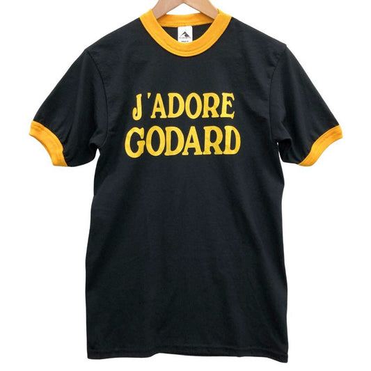 新品同様◆ゴダード  Tシャツ  半袖 プリント メンズ ブラック イエロー サイズS  godard 【AFB6】