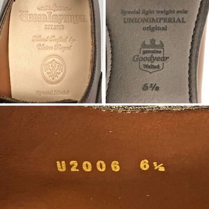 ユニオンインペリアル レザーシューズ ストレートチップ エントリーライン U2006 メンズ サイズ6.5 ブラウン UNIONIMPERIAL 約25.5cm【AFD14】