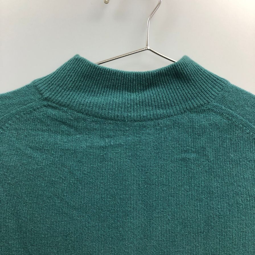 中古◆バランタイン ミドルネック ニット セーター カシミヤ100% スコットランド製 正規タグ メンズ サイズ46 グリーン BALLANTYNE 【AFB13】