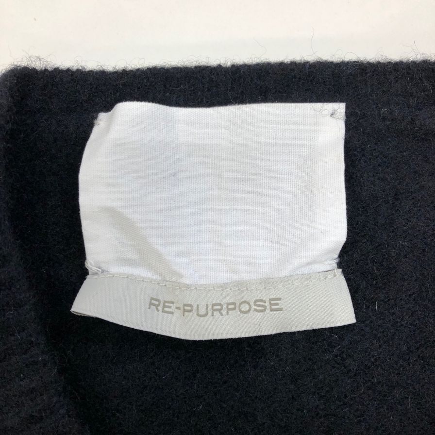 極美品◆リパーパス ニット クルーネック ウール メンズ ブラック サイズF RE-PURPOSE 【AFB34】