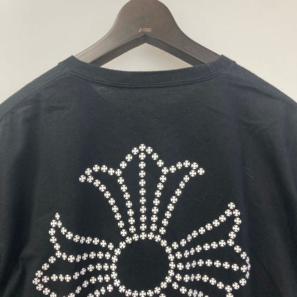 美品◆クロムハーツ Tシャツ ポケットT 胸元ロゴ バックプリント クロス  ブラック サイズL メンズ CHROME HEARTS 【AFB4】