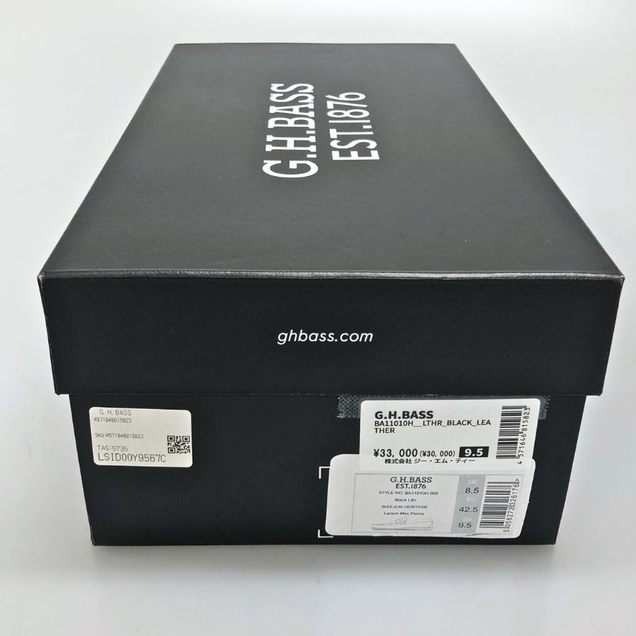 ジーエイチバス ローファー ウィージャンズ ラーソン サイズ9.5 メンズ ブラック G.H.Bass&Co. WEEJUNS LARSON ローファー 約28.0cm【LA】【中古】