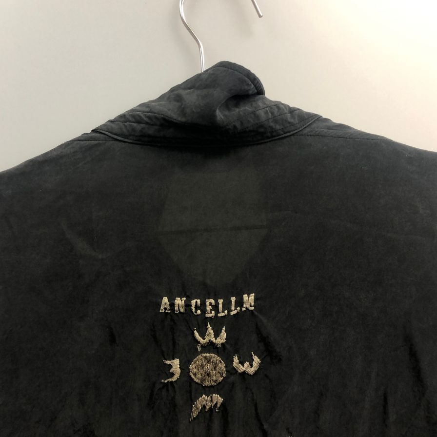 中古◆アンセルム エンブロイダードスーベニアシャツ ブラック メンズ サイズ3 ANCELLM EMBROIDERED SOUVENIR SHIRT 【AFB6】