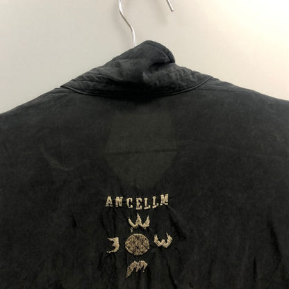 中古◆アンセルム エンブロイダードスーベニアシャツ ブラック メンズ サイズ3 ANCELLM EMBROIDERED SOUVENIR SHIRT 【AFB6】