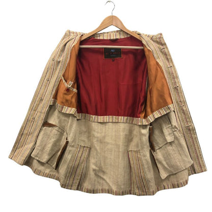 極美品◆エトロ カバーオール ストライプ メンズ サイズM ベージュ ETRO 【AFB27】