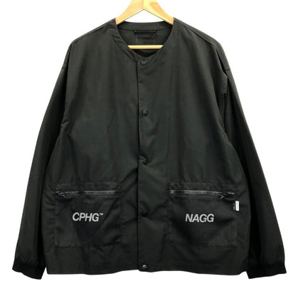 極美品◆キャプテンズ ヘルム ゴルフ ノーカラー トップス ライトブルゾン メンズ サイズM ブラック Cph/Golf 【AFB27】