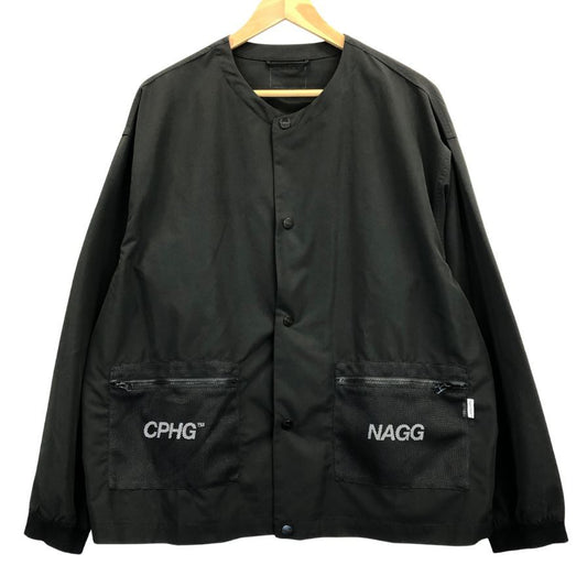 極美品◆キャプテンズ ヘルム ゴルフ ノーカラー トップス ライトブルゾン メンズ サイズM ブラック Cph/Golf 【AFB27】