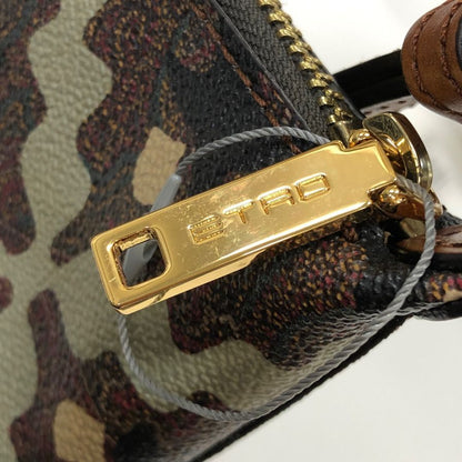 エトロ ワンショルダーバッグ ペイズリー調 レザー ブラウン系 ETRO【AFE11】