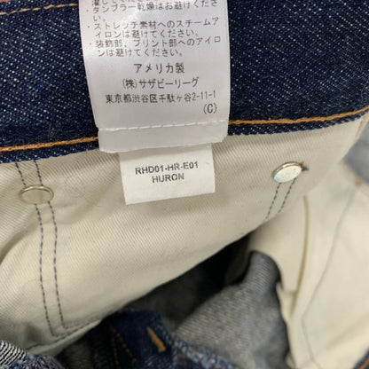 ロン ハーマン デニム パンツ シワ加工 USA製 セルビッジ 青耳 メンズ サイズ31 インディゴ Ron Herman Denim 【AFB45】