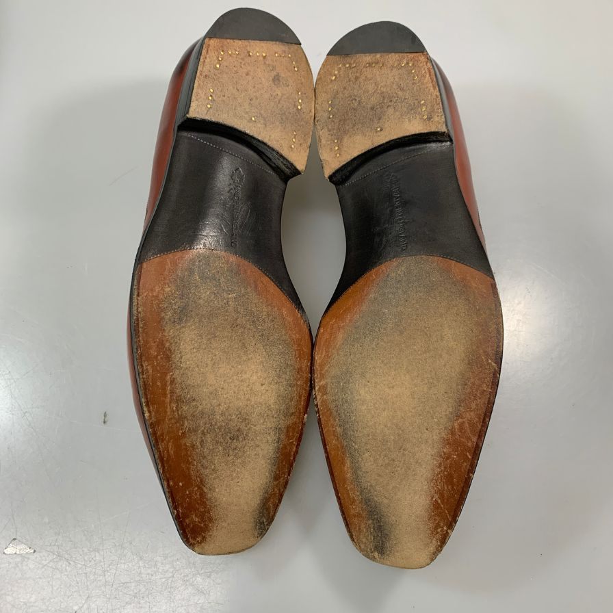 エドワードグリーン タッセルローファー タッセルズ ブローグ ウィングチップ ブラウン メンズ サイズ9E 100ラスト EDWARD GREEN TASSELS ビジネスシューズ 約27.5cm【LA】【中古】