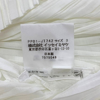 極美品◆プリーツプリーズ イッセイミヤケ アシンメトリー ワンピース  PP01-JT742 レディース サイズ3 ホワイト PLEATS PLEASE ISSEY MIYAKE MADE IN JAPAN 【AFB21】