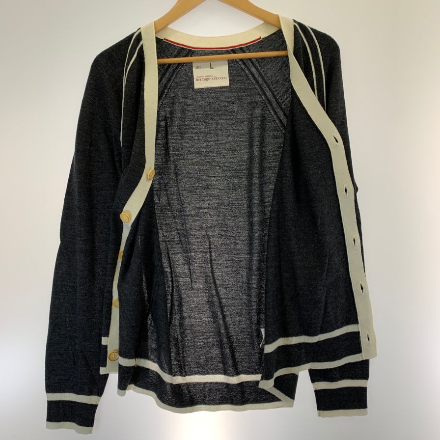 美品◆バナナリパブリック ヘリテージ コレクション カーディガン メンズ ブラック系 サイズL BANANA REPUBLIC heritage collection 【AFB16】