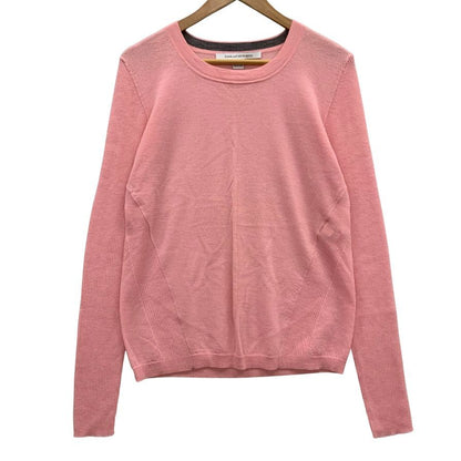 極美品◆ダイアン フォン ファステンバーグ ラウンドネック セーター トップス 袖リブ仕様 カシミア100% レディース サイズL ピンク DIANE VON FURSTENBERG 【AFB27】