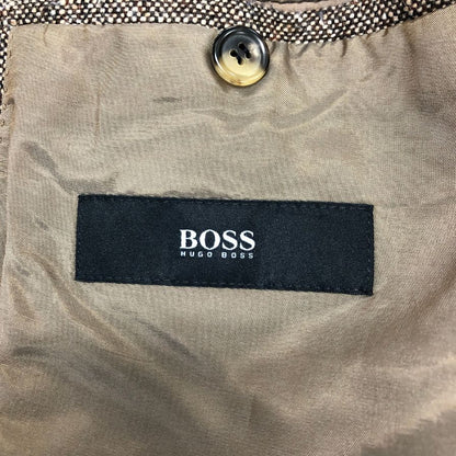 中古◆ヒューゴボス ツイードジャケット メンズ ブラウン系 サイズ48 HUGO BOSS 【AFA15】