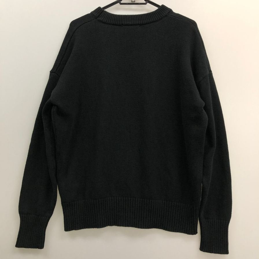 美品◆アミ パリス ロゴ付きクルーネック ニット ブラック サイズ不明 AMI PARIS 【AFB13】