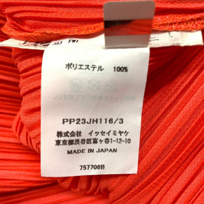 極美品◆プリーツプリーズ イッセイミヤケ スキッパーワンピース PP23JH116 赤 レッド レディース サイズ3 PLEATS PLEASE ISSEY MIYAKE 【AFB14】