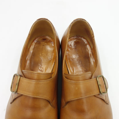 Used Edward Green Single Monk TROON Cursive Logo Old Factory Made Men's Brown UK7.5F 32 Last EDWARD GREEN [LA] 