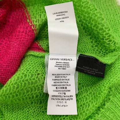 極美品◆ジャンニ ヴェルサーチ セーター モヘア混 ネオンカラー レディース サイズ42 グリーン GIANNI VERSACE 【AFB12】