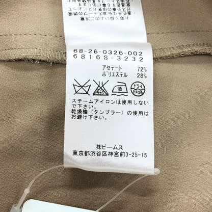 極美品◆デミルクス ビームス ワンピース アセテート 七分丈 Vネック ベージュ レディース サイズ36 Demi-Luxe Beams 【AFB18】