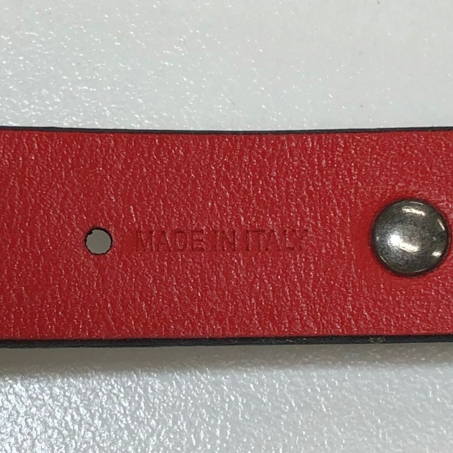 クリスチャンルブタン レザーブレスレット スタッズ ブラウン×レッド レディース Christian Louboutin