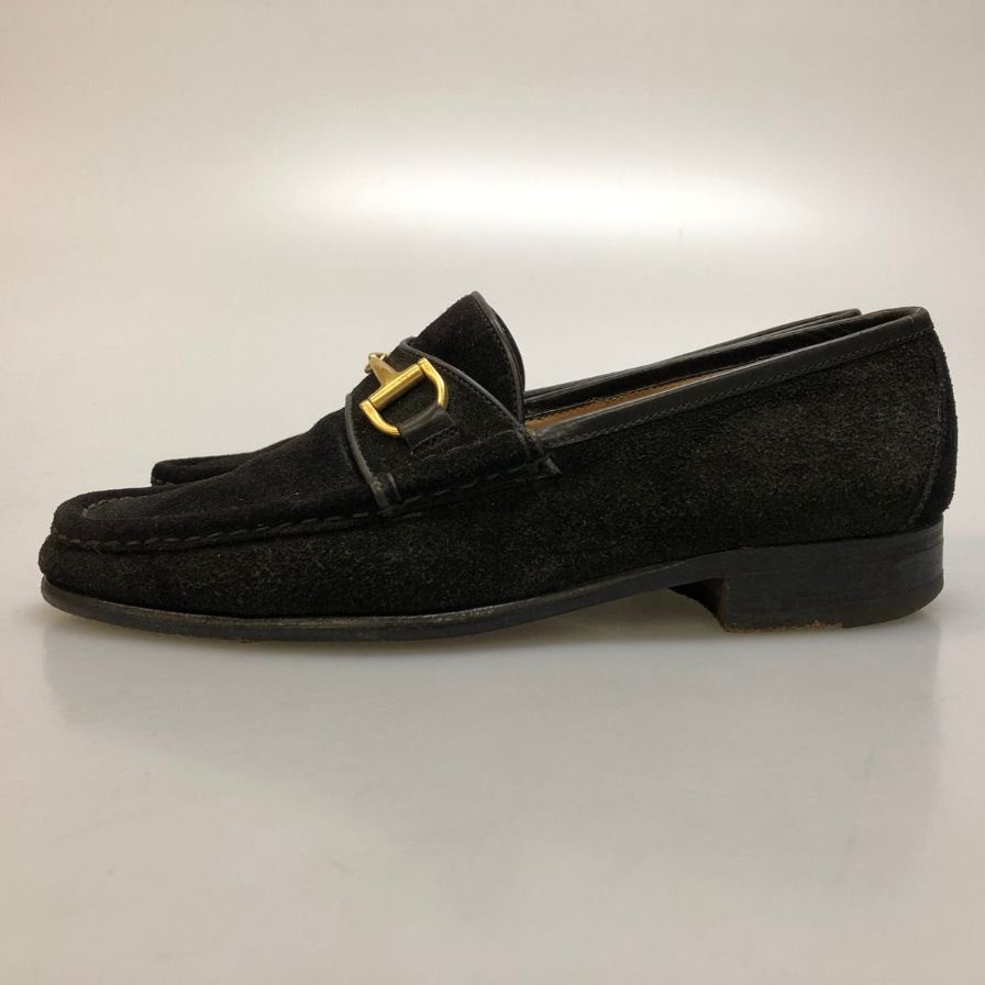 エンツォボナフェ ビットローファー スエード メンズ ブラック サイズ6  Enzo Bonafe ローファー 約24.5cm【LA】【中古】