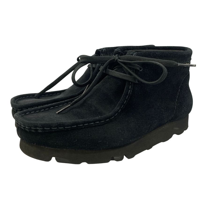 クラークス デッキシューズ ワラビー スエード クレープソール メンズ ブラック サイズ25.5cm CLARKS 約25.5cm【AFC45】