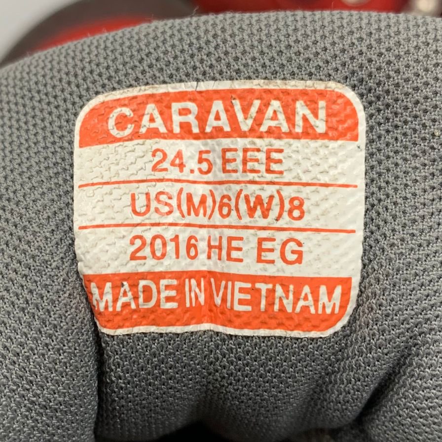 キャラバン トレッキングシューズ ゴアテックス 赤 24.5EEE レディース レースアップ ブーツ 靴 GORE-TEX CARAVAN 約24.5cm【AFC6】