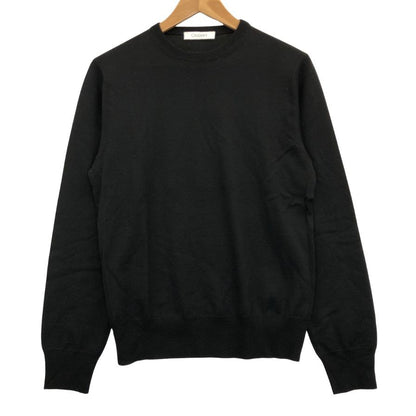 美品◆クルチアーニ ウールクルーネックニット メンズ サイズ 44 ブラック Cruciani 【AFB16】
