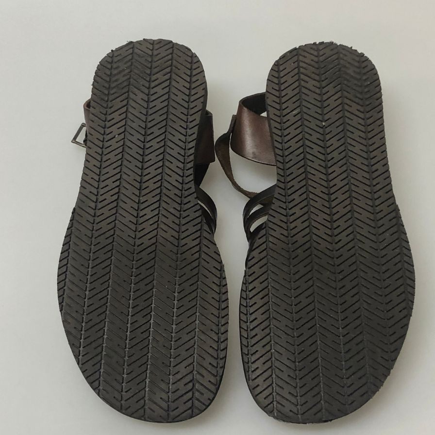 ヌオヴォニカール サンダル グルカサンダル イタリア製 バックル付 バケッタレザー ブラウン系 サイズ41 メンズ Nuovo Nicar 約26.0cm【AFC40】