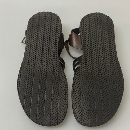 ヌオヴォニカール サンダル グルカサンダル イタリア製 バックル付 バケッタレザー ブラウン系 サイズ41 メンズ Nuovo Nicar 約26.0cm【AFC40】