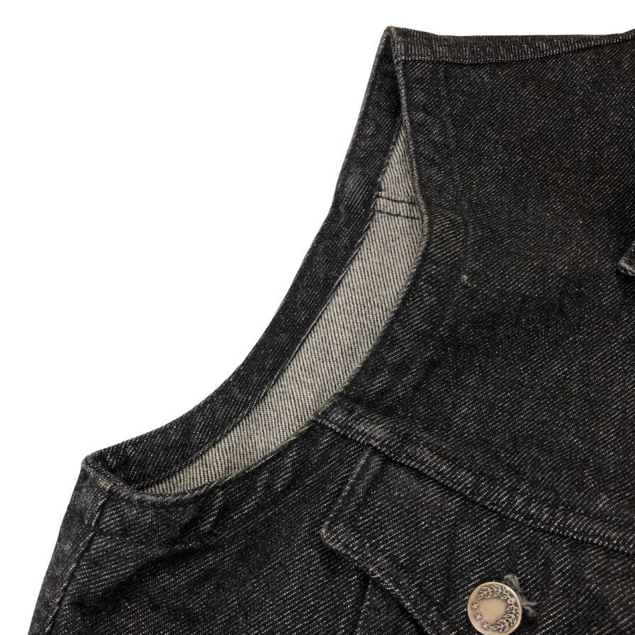 美品◆マーティンローズ デニムベスト ブラック レディース サイズ42 MARTINE ROSE 【AFB28】