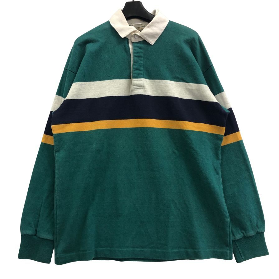 中古■エルエルビーン ラガーシャツ ボーダー グリーン系 サイズM メンズ L.L.Bean 【AFB14】