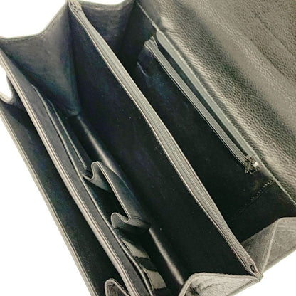 ノーブランド ハンドバッグ エレファント レザー 象 本革 ブラック シルバー金具【AFE3】