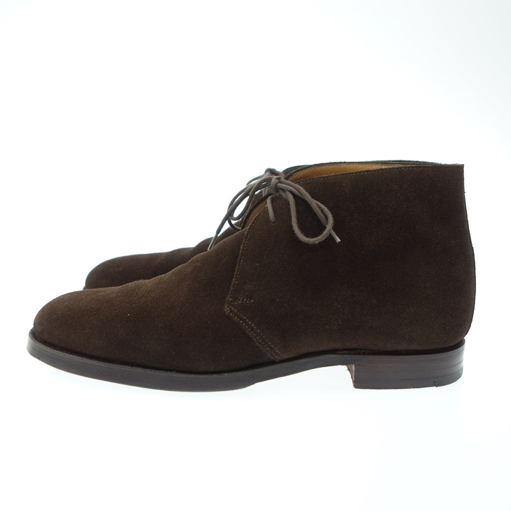 クロケット&ジョーンズ レザーシューズ チャッカブーツ チャートシー スエード ブラウン サイズUK7E CROCKETT&JONES CHERTSEY スエードシューズ 約25.5cm【LA】【中古】