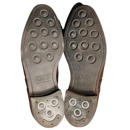 クロケット&ジョーンズ レザーシューズ SWANSEA ウイングチップ スエード ダークブラウン サイズUK7.5E メンズ CROCKETT&JONES ビジネスシューズ 約26.0cm【LA】【中古】