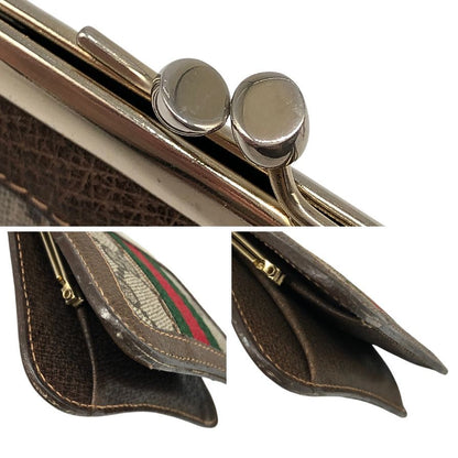 オールドグッチ シェリーライン がま口 小銭入れ ベージュ 財布 GUCCI【AFI19】