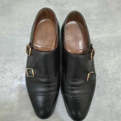 ジョンロブ レザーシューズ ダブルモンク フィリップ2 ダブルバックル ブラック メンズ サイズUK6E 7000ラスト JOHN LOBB ビジネスシューズ 約25.0cm【LA】【中古】