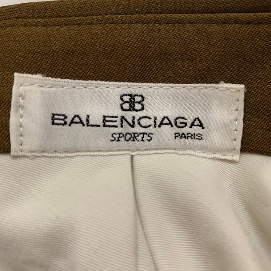 バレンシアガ スポーツ スラックス ツータック ポリエステル100% サイズ79 メンズ ブラウン系 BALENCIAGA SPORTS 【AFA14】