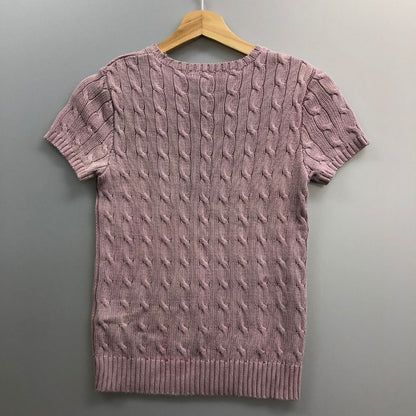 美品◆ラルフローレン ケーブルニット レディース ラベンダー サイズS Ralph Lauren 【AFB2】