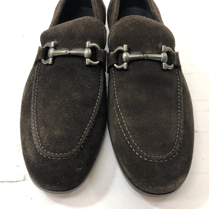 フェラガモ ビットローファー ガンチーニ Uチップ スエード ブラウン サイズUK6.5EEE メンズ Salvatore Ferragamo 約25.0cm【AFC30】
