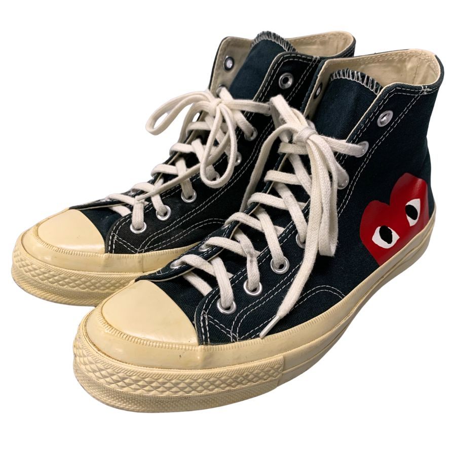 プレイ コムデギャルソン×コンバース スニーカー ハイカット ハートロゴ キャンバス メンズ サイズ27.5 PLAY COMME des GARCONS×CONVERSE 約27.5cm【AFC31】