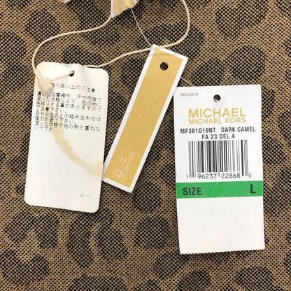 極美品◆マイケルコース ワンピース ノースリーブ ドレス レオパード柄 レディース サイズL 総柄 MICHAEL KORS 【AFB30】
