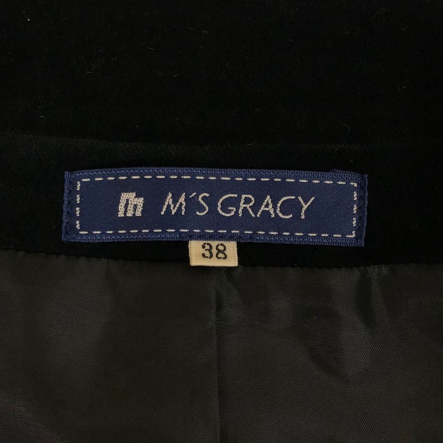 美品◆エムズグレイシー ジャケット ベロア サイズ38  ブラック レディース M'S GRACY 【AFB11】