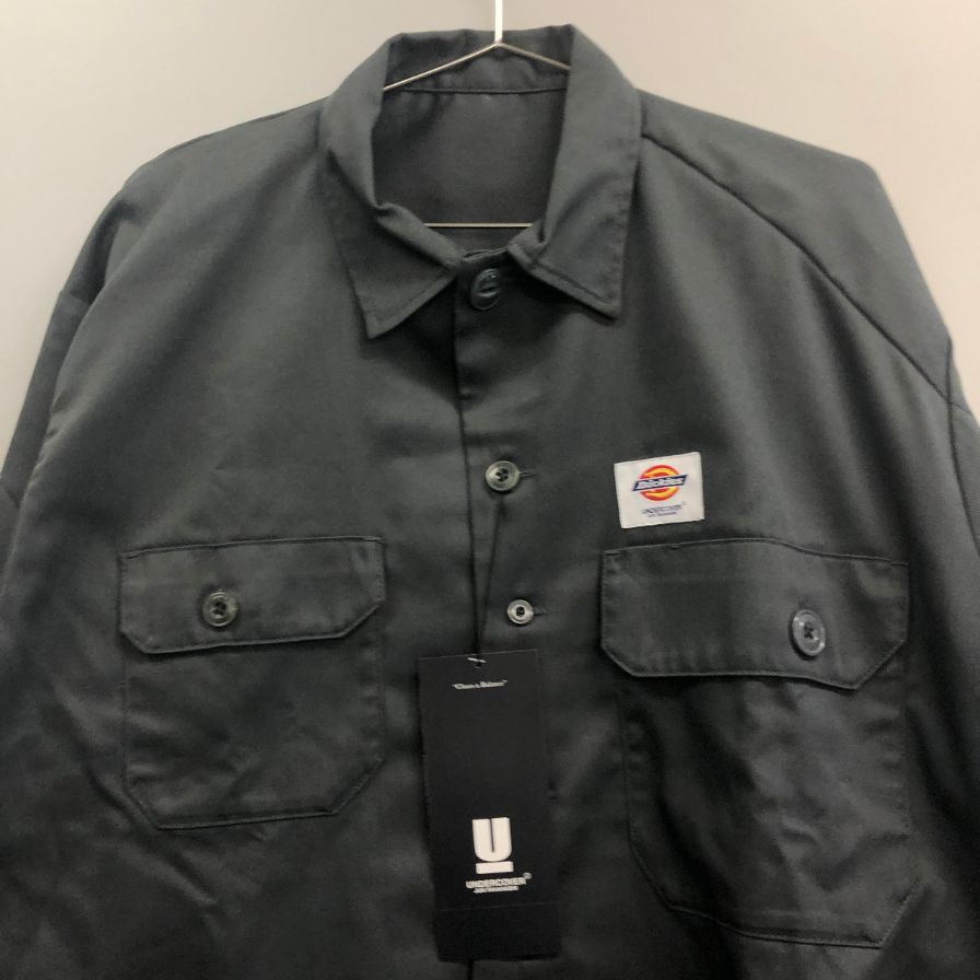 極美品◆アンダーカバー×ディッキーズ UC1F4402 ワークシャツ TCツイル チャコールグレー サイズ4 Dickies UNDERCOVER 【AFB4】