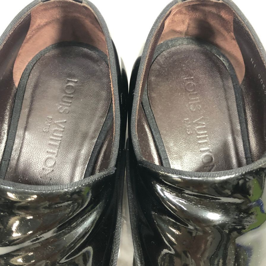 ルイヴィトン レザーシューズ シングルモンク ガラスレザー 0054 チゼルトゥ ブラック メンズ サイズUK6.5 LOUIS VUITTON 約25.5cm【AFC33】
