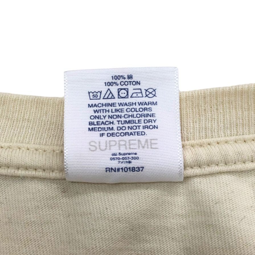中古◆シュプリーム Tシャツ 22SS ハンドスタイル USA製 コットン メンズ サイズXL アイボリー Supreme 【AFB38】